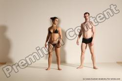 Woman - Man White Average Short Brown Dancing Dynamic poses Academic